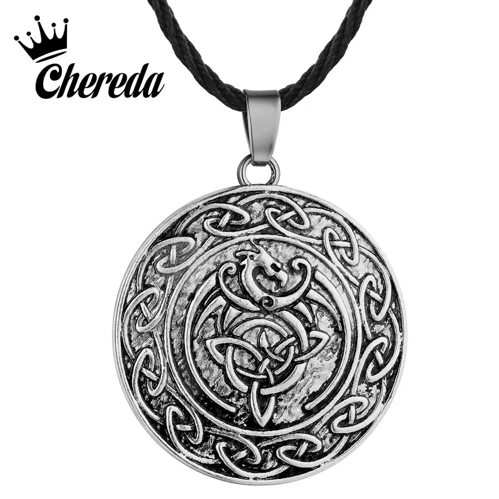 Chereda Valknut двойные викинговые славянские бусы для мужчин талисман узел Дракон панк