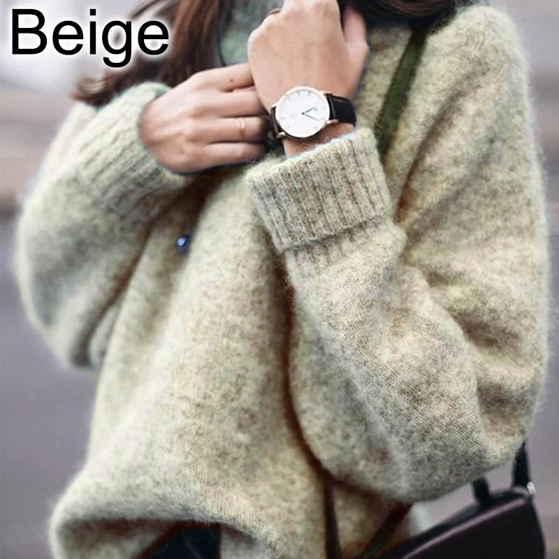 Женский свитер О-образный вырез трикотаж Повседневные вязаные топы с длинными