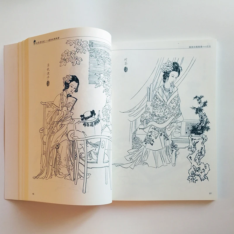 Традиционная китайская живопись линия красоты коллекция для рисования книга