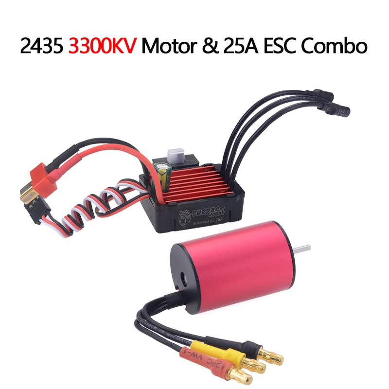2435 3300KV 25A Surpasshobby KK комбо 2435 3300KV 4500KV 4800KV 6100KV бесщеточный двигатель w/25A ESC для 1:16 1:18 RC багги RC Drift гоночный автомобиль - Цвет: 2435 3300KV 25A