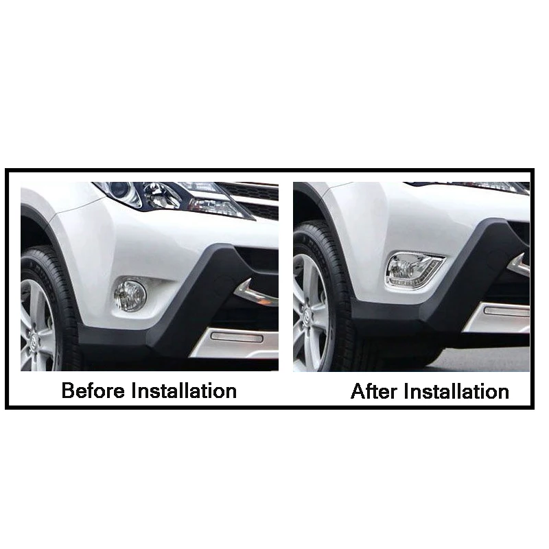 DRL для Toyota RAV4 RAV 4 2013 2014 2015 2016 LED дневные ходовые огни Противотуманные фары крышка
