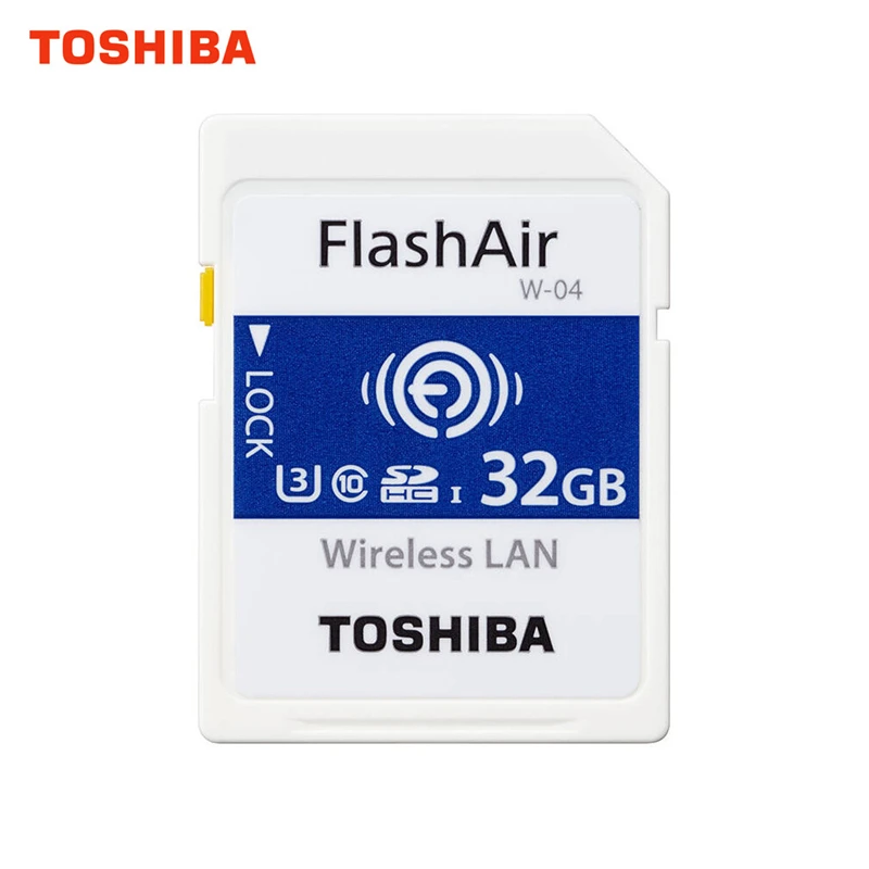 TOSHIBA FlashAir W-04 WiFi SD карта 64 Гб SDXC 32 16 SDHC класс 10 U3 памяти флэш-карта для цифровой