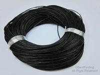 2mm black round leather cord smooth genuine cow leather cording