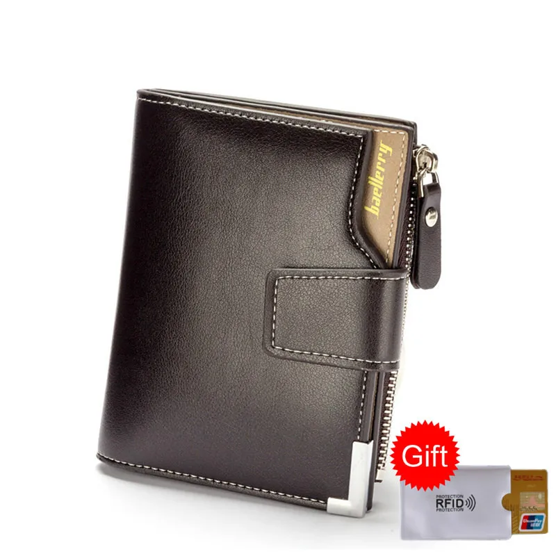 Роскошный мужской кошелек из мягкой кожи на молнии брендовый