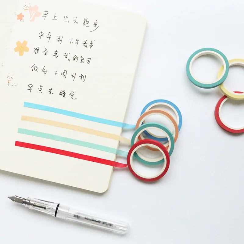 5 мм* 7 м Kawaii милые одноцветные васи ленты DIY Скрапбукинг маскирующая лента школьные офисные принадлежности пуля журнал Papeleria sl1118