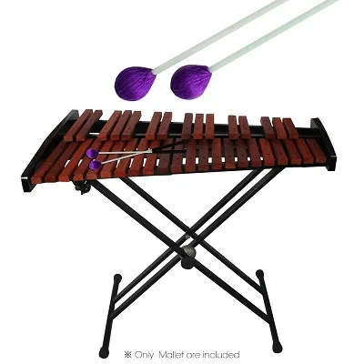 1 пара Первичная маримба палка Mallets ксилофон Glockensplel Mallet с ручкой из стекловолокна для любительского ударного инструмента часть - Color: Yellow