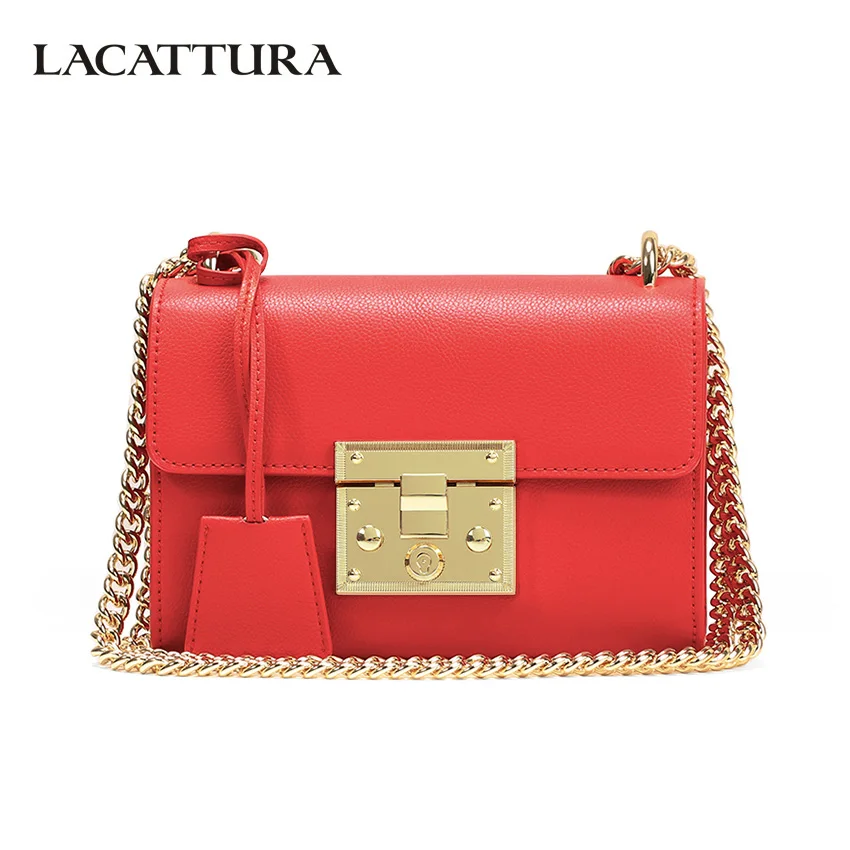 LACATTURA роскошный клатч женские сумки мессенджеры кожаная сумка с цепочкой женская