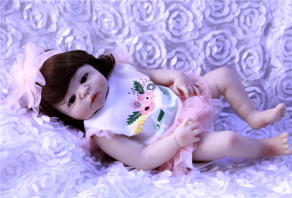 Кукла Reborn bebe 23 дюйма NPK полностью силиконовая кукла reborn детские игрушки для