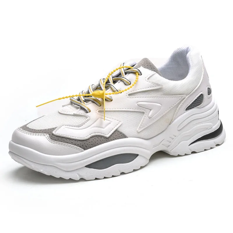 White A BomKinta Tenis Masculine Adulto; коллекция года; модная Вулканизированная обувь из сетчатого материала на шнуровке; удобные мужские кроссовки; Цвет черный, белый; Sapatos Casuais - Цвет: White A