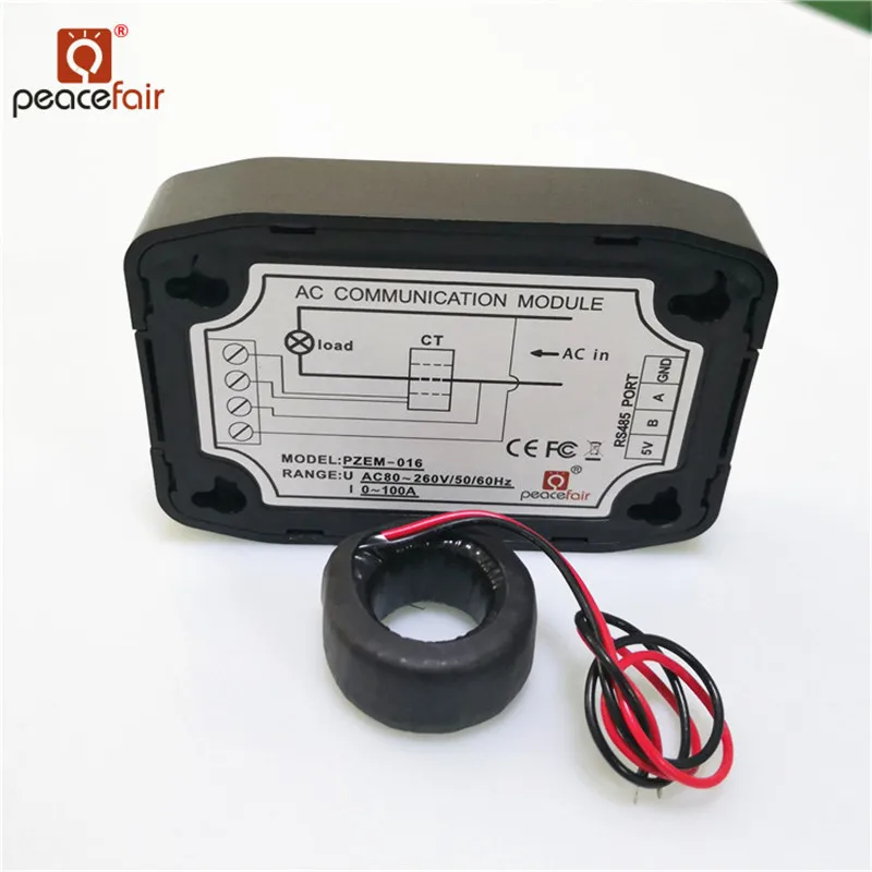 Peacefair новейший PZEM-016 измеритель энергии переменного тока RS485 Modbus 100A voage ток ватт кВтч частота коэффициент мощности метр катушка CT