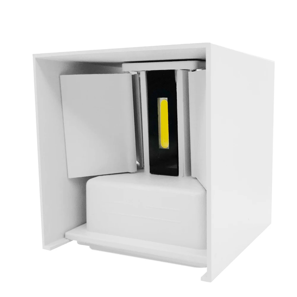 square 12W white Регулируемый 12 Вт светодиодный настенный светильник водонепроницаемый IP65 для помещений и улицы алюминиевый настенный светильник поверхностного монтажа светодиодный светильник для сада и крыльца - Испускаемый цвет: square 12W white