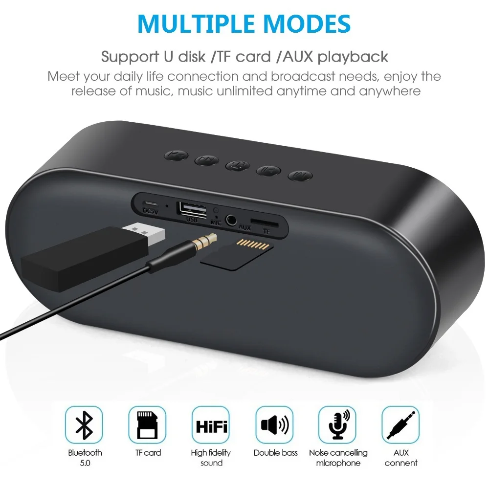 TOPROAD Портативный HIFI Bluetooth динамик Беспроводная колонка стерео бас s с
