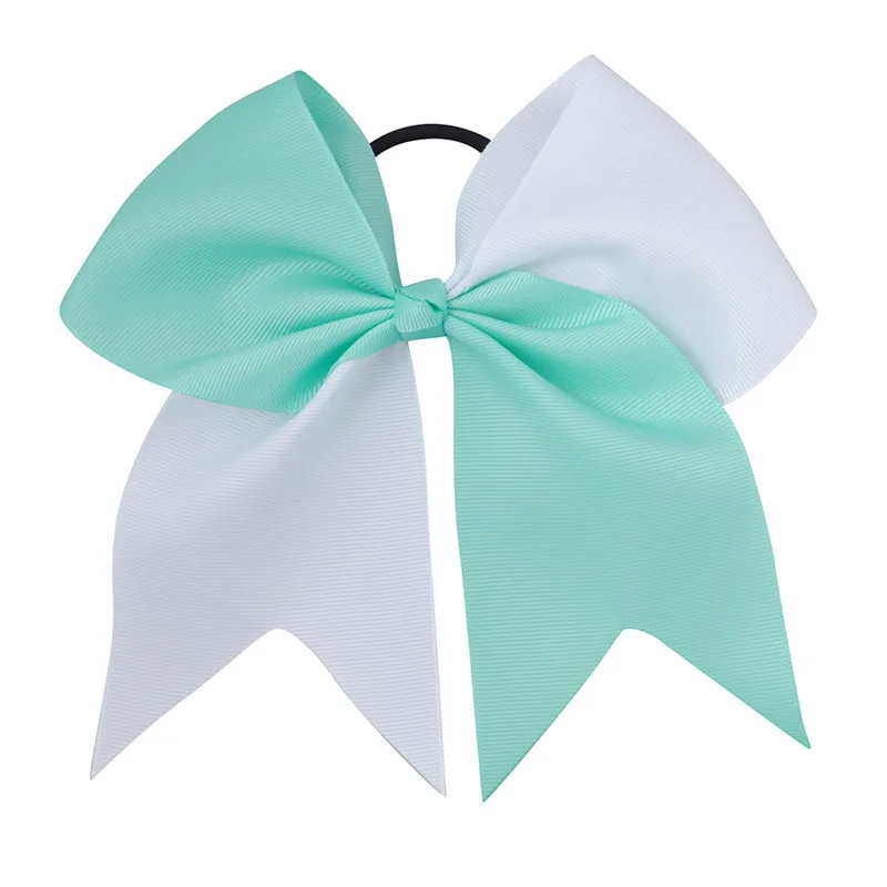 light sky blue 7 дюймов Женская лента из корсажа эластичная лента для волос в стиле пэчворк для девочек, банты для волос, галстуки, веревка, жевательные помпоны для чирлидеров, вечерние резинки - Цвет: light sky blue