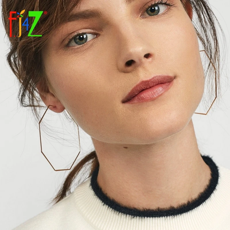 НОВЫЕ геометрические серьги F.J4Z модные брендовые большие серьги-кольца из медной