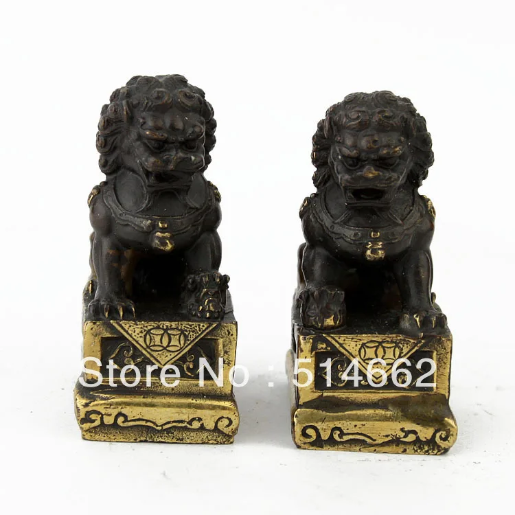 

Feng Shui Brass Pair Of Small Lion