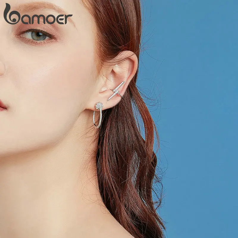 BAMOER, гипербола, 925 пробы, серебряные, Подсолнухи, висячие серьги, женские, большие, круглые, светящиеся, циркон, свадебные серьги, ювелирные изделия BSE049