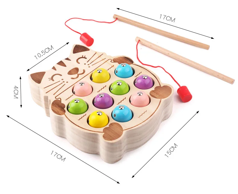 Preschool Wooden Montessori Toys Magnetic Fishing Game Baby Puzzle Early Education Teaching Aids Math Toy For Children Girl Gift