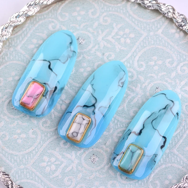 Украшения для ногтей Стразы 3D мраморная трещина в форме драгоценного камня