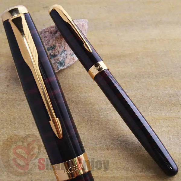Шариковая ручка BAOER 388 с красным зерном и золотом|roller ball pen|ball penroller pen |