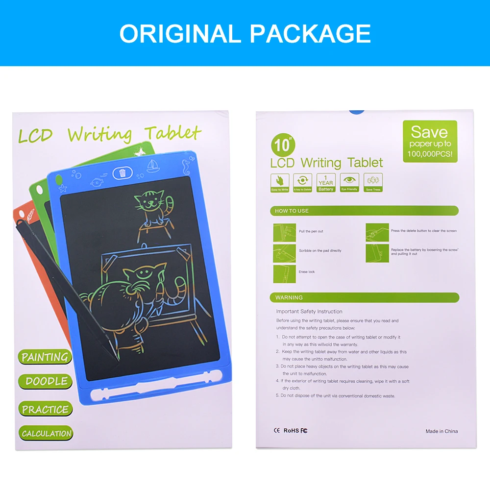 CHIPAL 10 ''lcd письмо и рисование планшет цифровая электронная доска стираемый офисный коврик безбумажный перезаписанный блокнот с стилусом