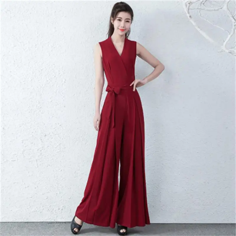 

Женский комбинезон, с эластичной талией, с треугольным вырезом, на весну и лето