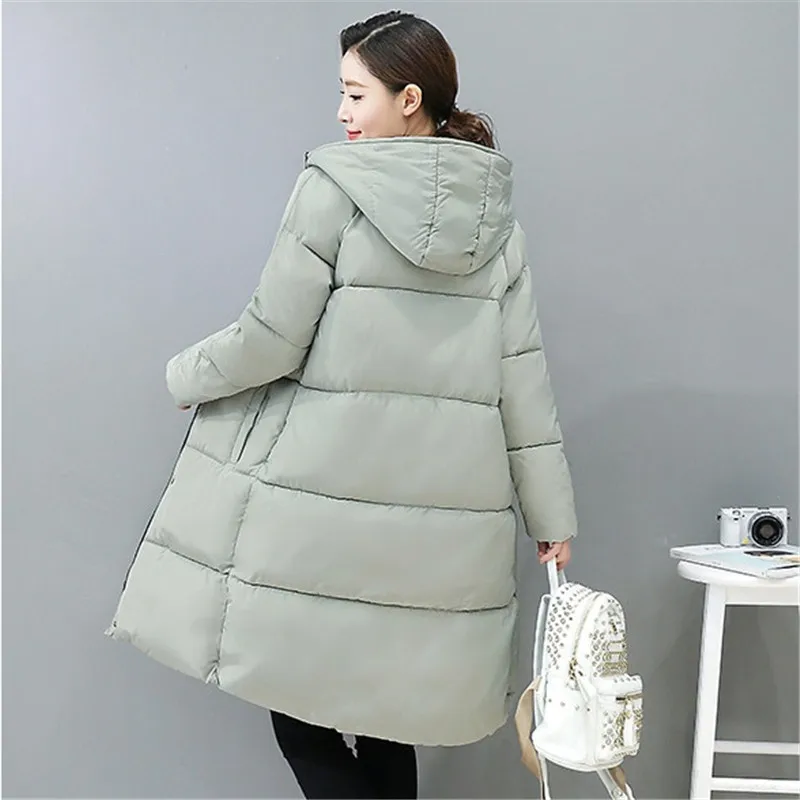 Зимняя женская хлопковая куртка Осень зима 2018 парки с капюшоном искусственное