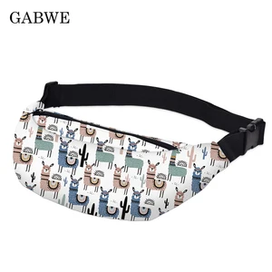 Поясная Сумка GABWE для мужчин, повседневная поясная сумка в стиле фламинго, голографическая сумка для путешествий, мобильного телефона
