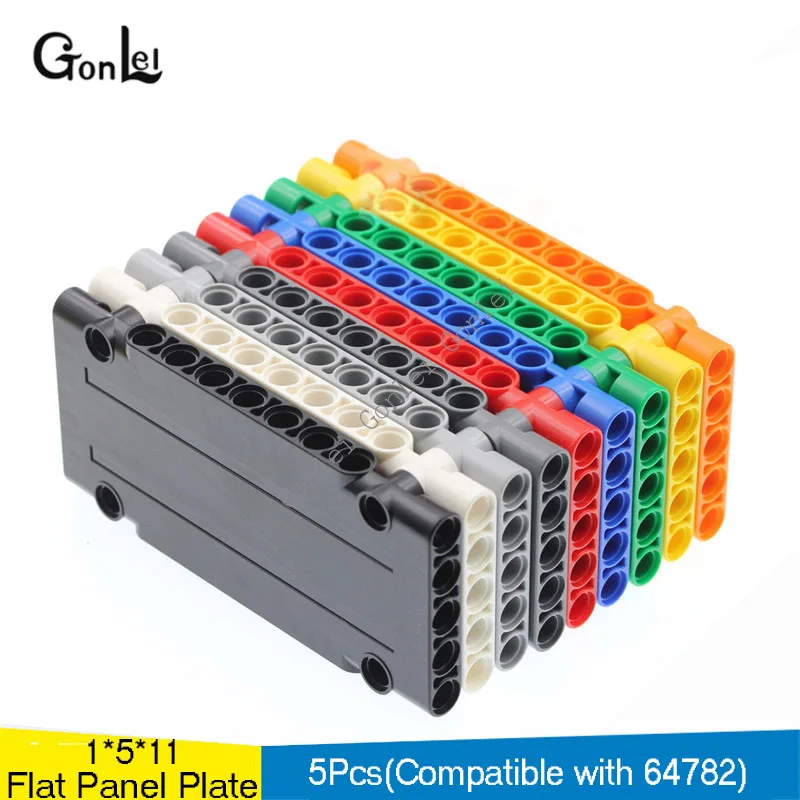 5 шт./лот Technic MOC запчасти 64782 панель s 1x5x11 плоская пластина грузовая база