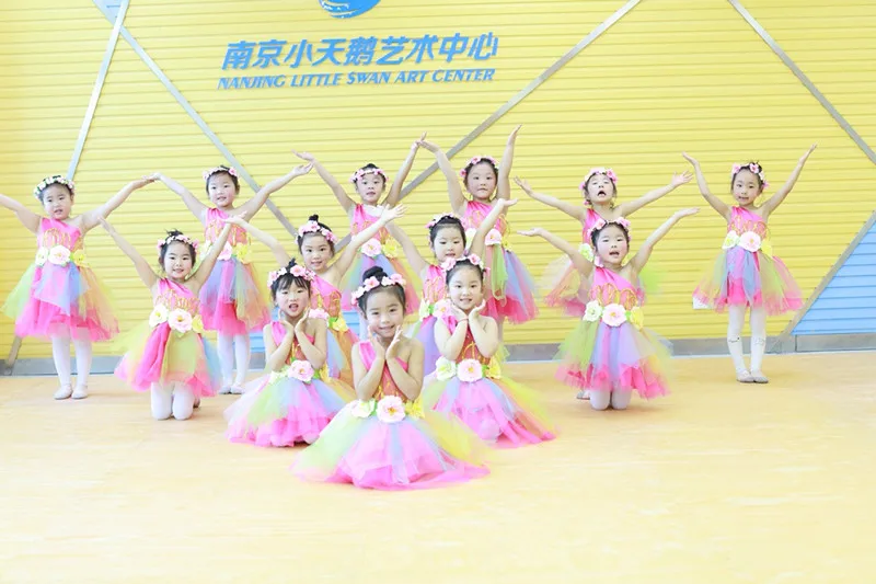 Яркое платье для сальсы с цветочным принтом девочек сексуальный современный