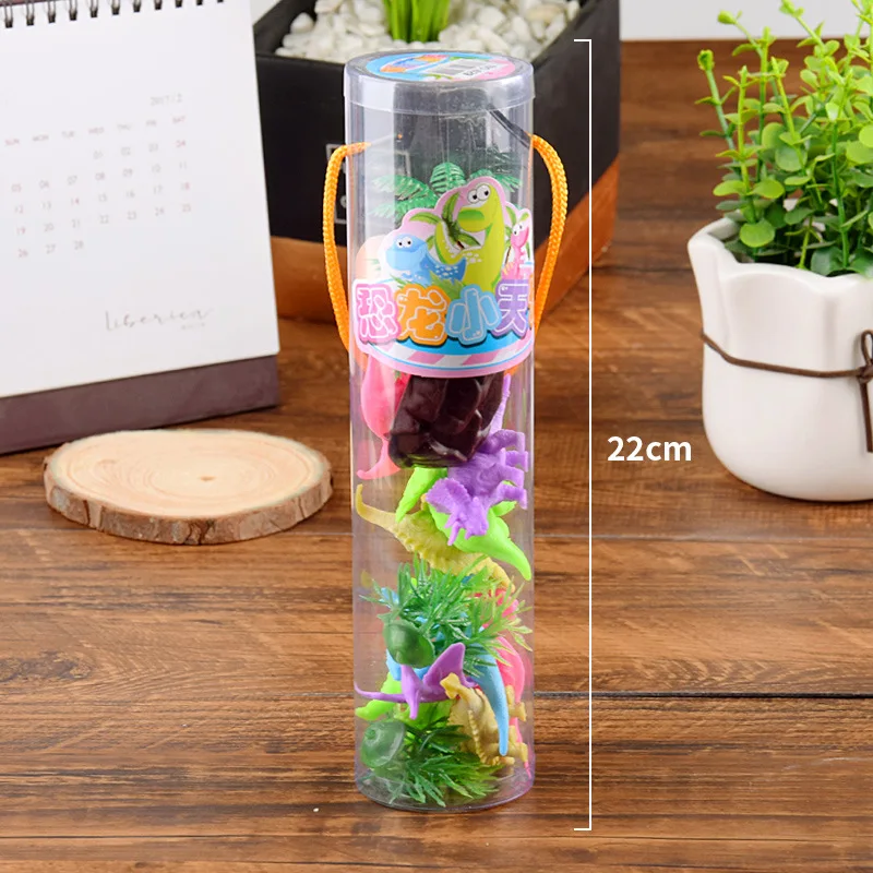 Мультяшная бочка статическая мини модель динозавра игрушки пластиковое