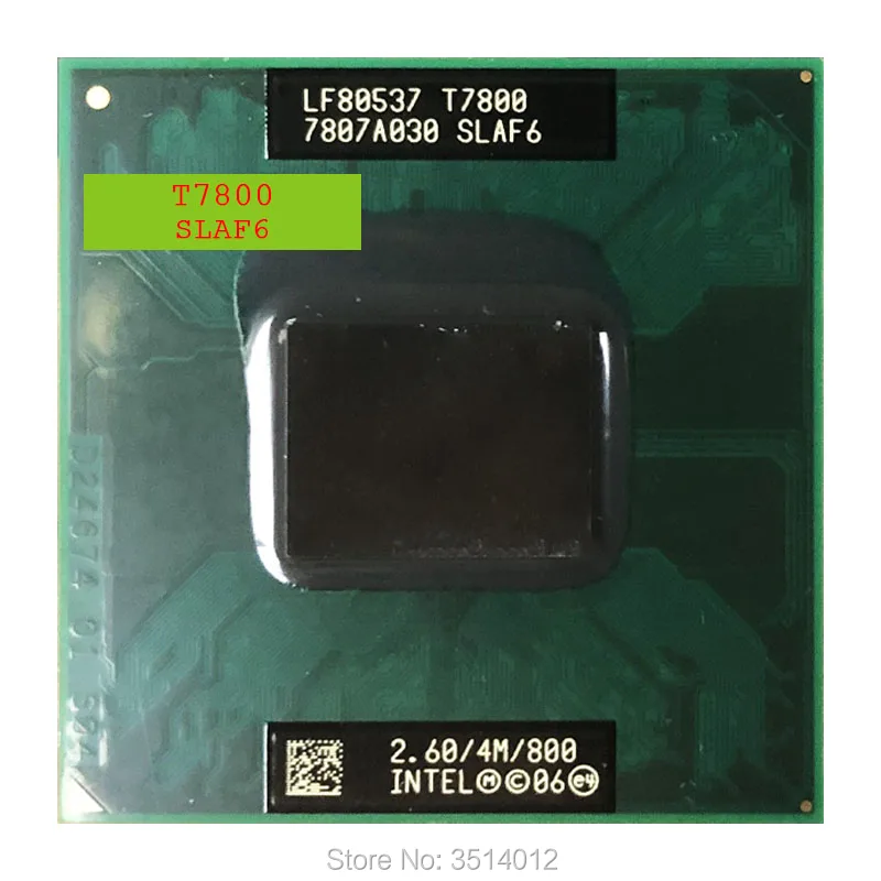 Процессор Intel Core 2 Duo T7800 SLAF6 6 ГГц двухъядерный двухпотоковый ЦПУ процессор 4 МБ 35 Вт