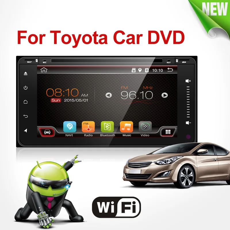 Четырехъядерный Автомобильный dvd android двойной din gps навигация Wifi + Bluetooth радио для