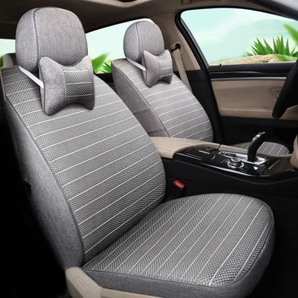 grey for 5 seat Автомобильные чехлы для сидений автомобиля, льняные Чехлы для hyundai Santa fe 2010 2008 2007, чехлы для сидений, серое покрытие для стайлинга автомобилей, аксессуары для интерьера - Название цвета: grey for 5 seat