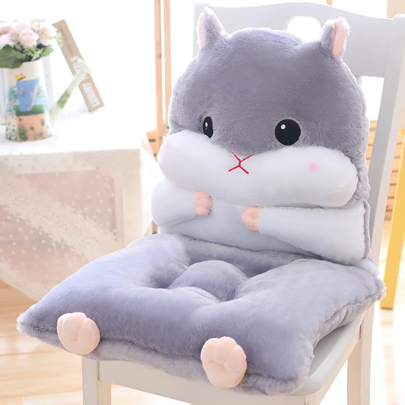 Серый хомяк взрослых детей Соединенные подушки прекрасный мультфильм Подушка-валик Мягкие плотные офисные/домашние милые подушки коврики 45*90 см