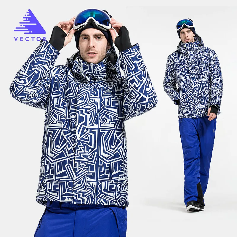 VECTOR Ski Suit Men Windproof Waterproof Skiing Jacket and Pants Warm Winter Outdoor Snow Snowboard Set Brand HXF70012 | Спорт и