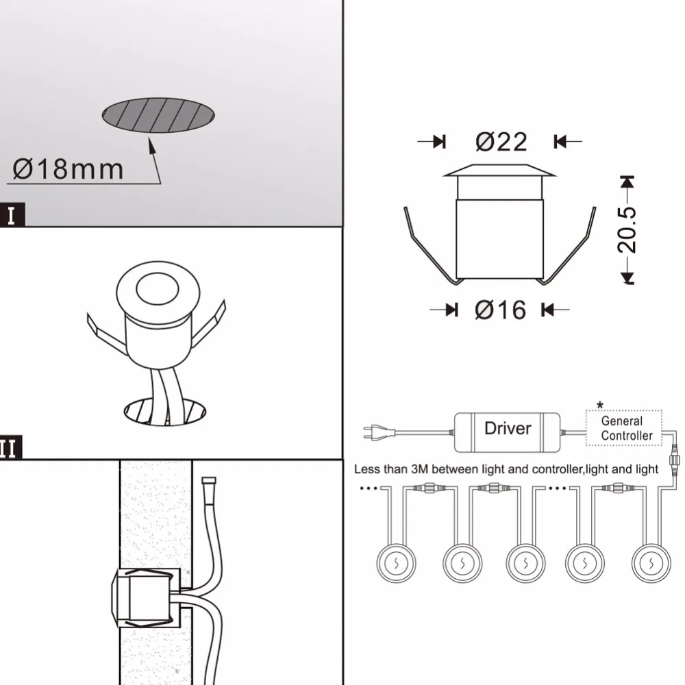 Встраиваемые 0.6 Вт свет пола для сада Наружное освещение Водонепроницаемый IP67