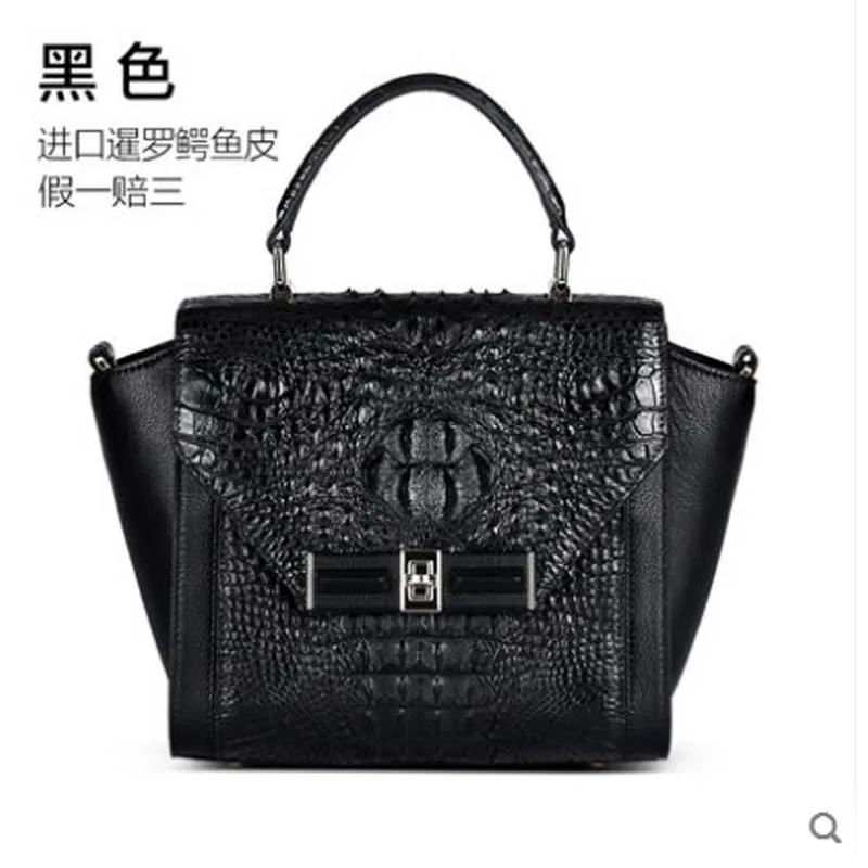 

kadilaier New crocodile leather lady bag genuine leather Thai crocodile leather bag single shoulder cross wing women handbag