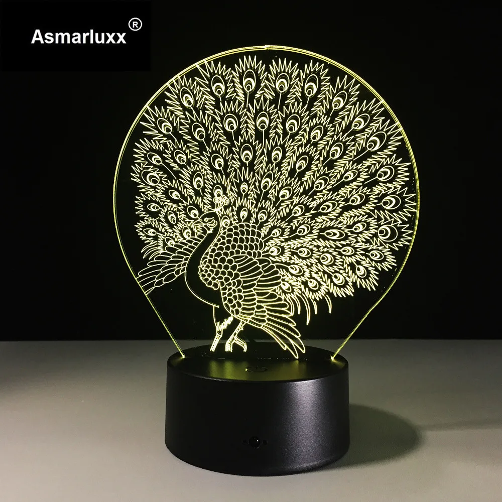 Ночник в виде павлина декоративная Лавовая Лампа для дома светодиодный чное