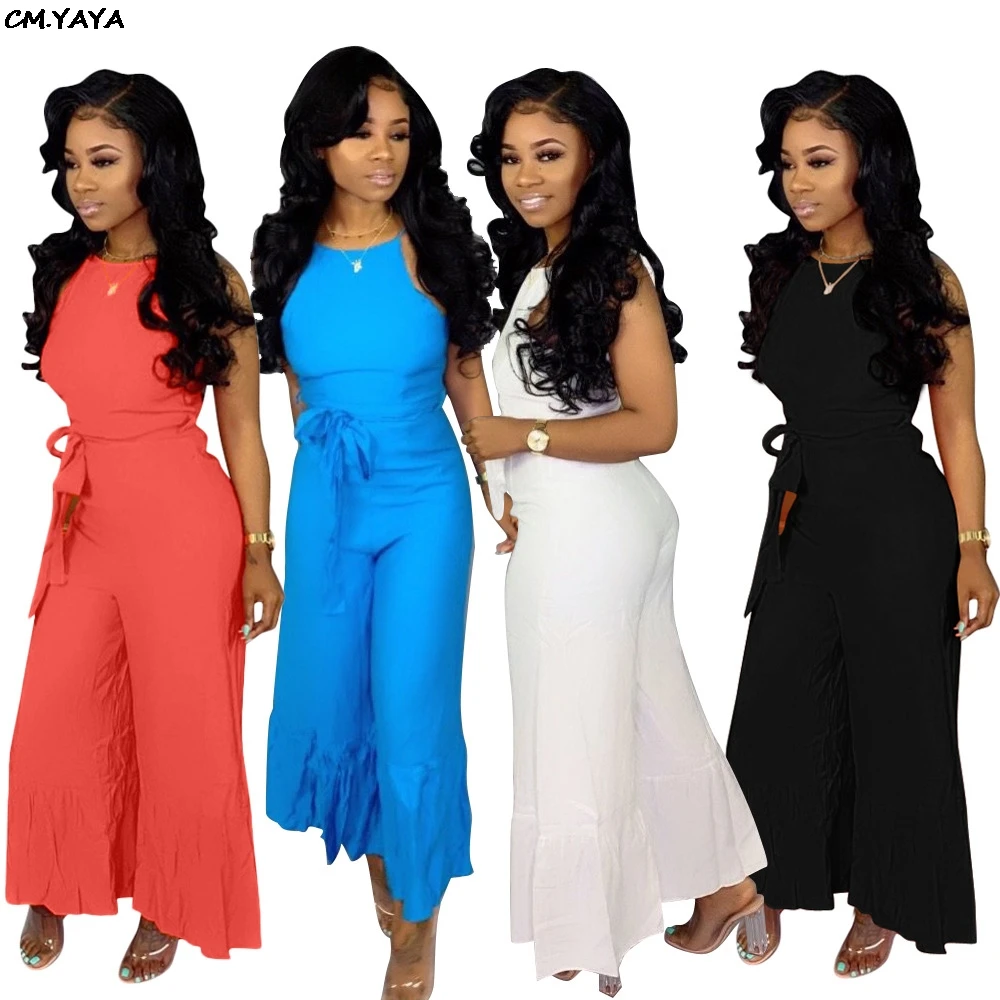 Женский свободный комбинезон на бретельках винтажный повседневный без рукавов с