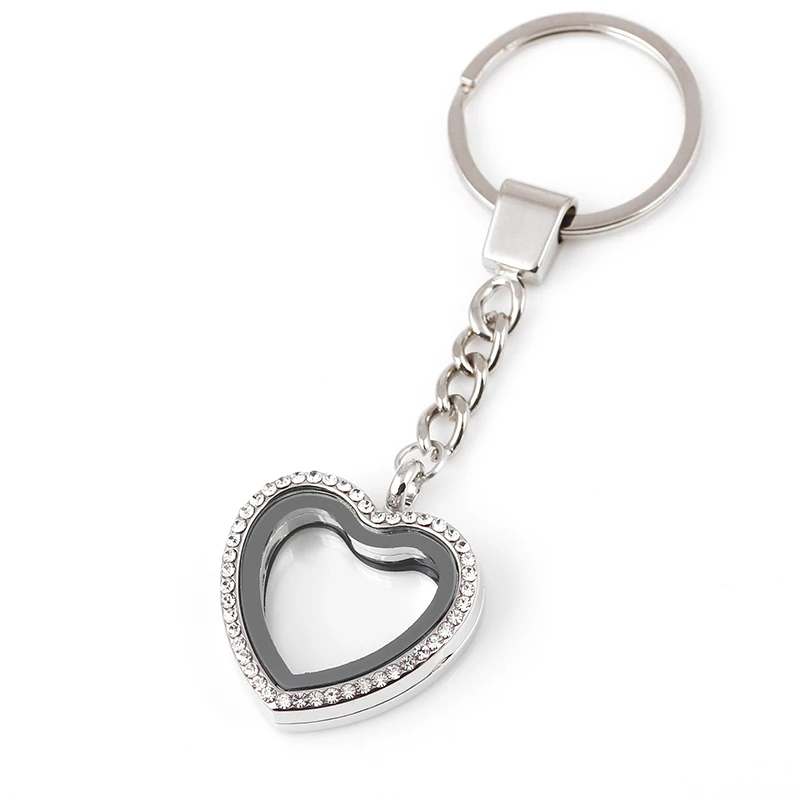 10 шт./лот заводская цена Новые товары 4 цвета сплав живое сердце брелок с горным