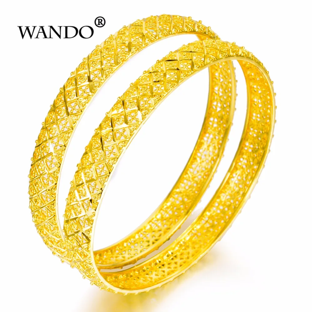 

24k Gold Color Bracelets for Women Men Dubai Bride Wedding Ethiopian Bracelet Africa Bangle Arab Jewelry Charm Bracelet