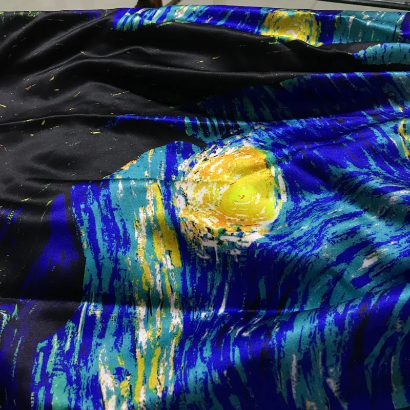 Женские Сатиновые Плиссированные Юбки миди Van Gogh Starry Night большие размеры весна
