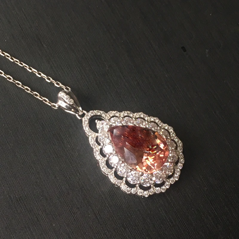 Женский кулон с зултанитом CSJ из стерлингового серебра 925 пробы классическим