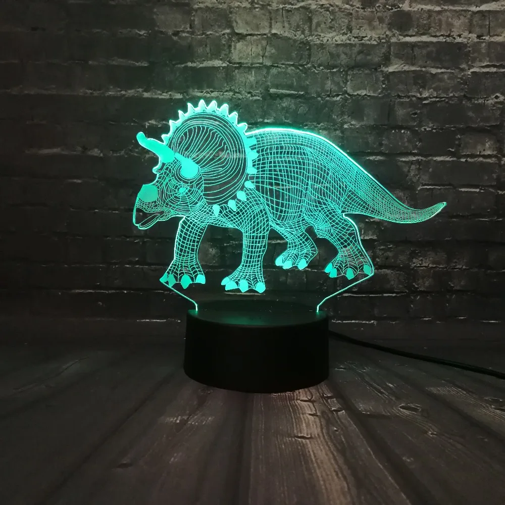 Акриловый светодиодный 3D животных вулканической лавы с рисунком динозавра в