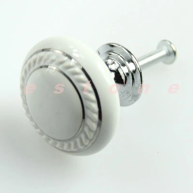 3pcs/lot White Ceramic Crystal Glass Door Knob Drawer Cabinet Kitchen Wardrobe Handle | Обустройство дома