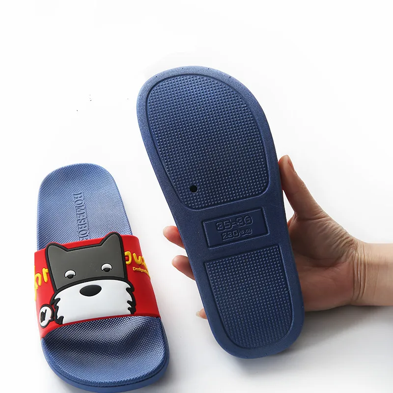 Летние шлепанцы с рисунком собаки сандалии женские пляжные милой собачкой