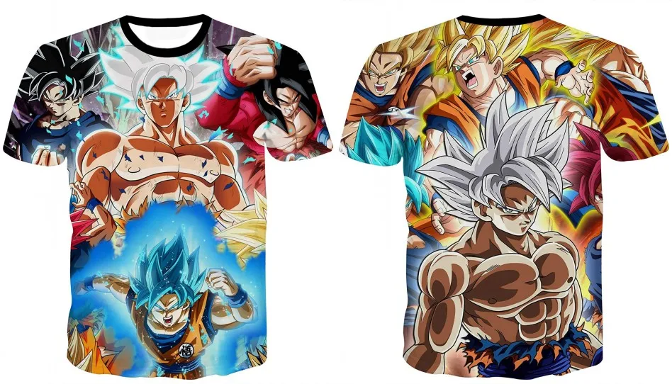 Новинка, футболка Dragon Ball Z, мужская летняя футболка с 3D принтом, супер сайян Сон Гоку, черная Вегета, битва Драконий жемчуг, Повседневная футболка, топы, футболки