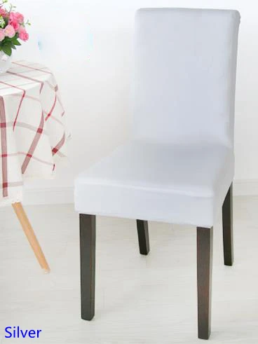 Серебряный цвет спандекс лайкра крышка стула подходит для квадратной задней