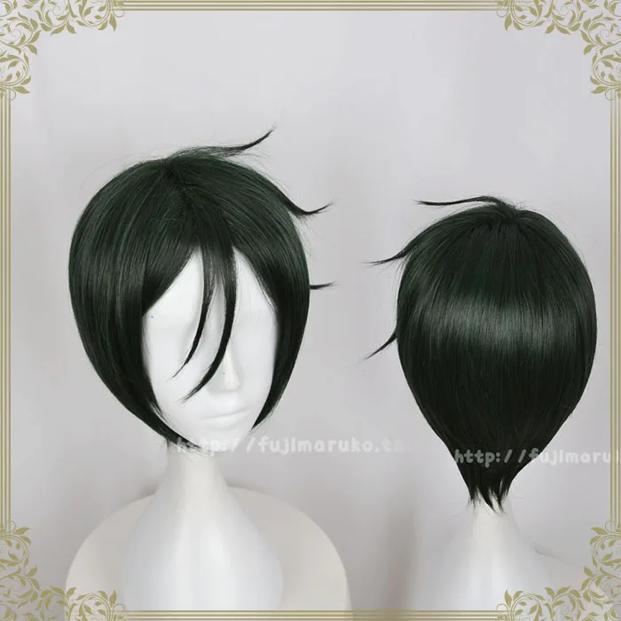 Kuroshitsuji Phantomhive Sebastian Michaelis Cosplay Wig Anime Black Butler Ciel Short Green Straight Hair | Тематическая одежда и