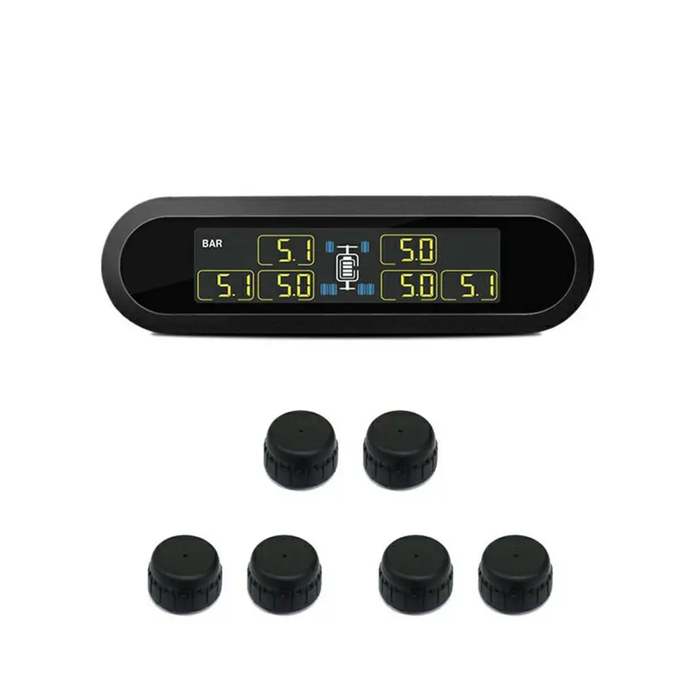 Умный автомобиль TPMS ЖК-система контроля давления в шинах 6 датчиков Автоматическая охранная сигнализация s давление в шинах для VW Toyota SUV